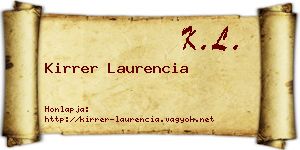 Kirrer Laurencia névjegykártya